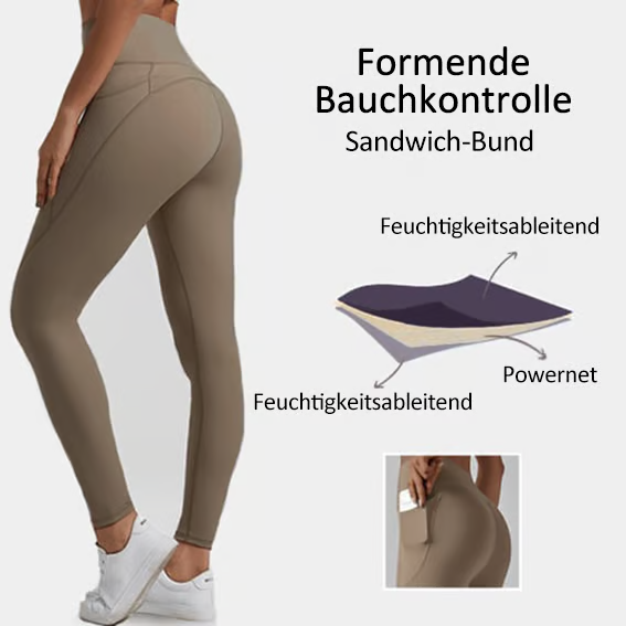 LETZTER TAG 50 % RABATT🔥NESLEMY™️High Waisted Butt Lifting Tummy Control Side Pocket Shaping Training Leggings🔥