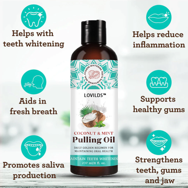 🔥A limited time discount of 50%🔥LOVILDS™ Coconut Mint Oil pulling oral rinse