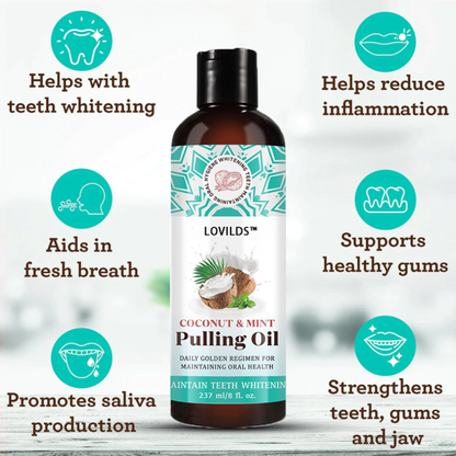 🔥A limited time discount of 50%🔥LOVILDS™ Coconut Mint Oil pulling oral rinse